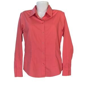 Casual Corner Annex Women's Pink Non-Iron Fitted Button-Up Blouse | Size M